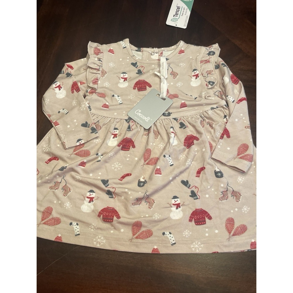 Coccoli Winter Snowman Hat Socks Dress 12 Month NWT